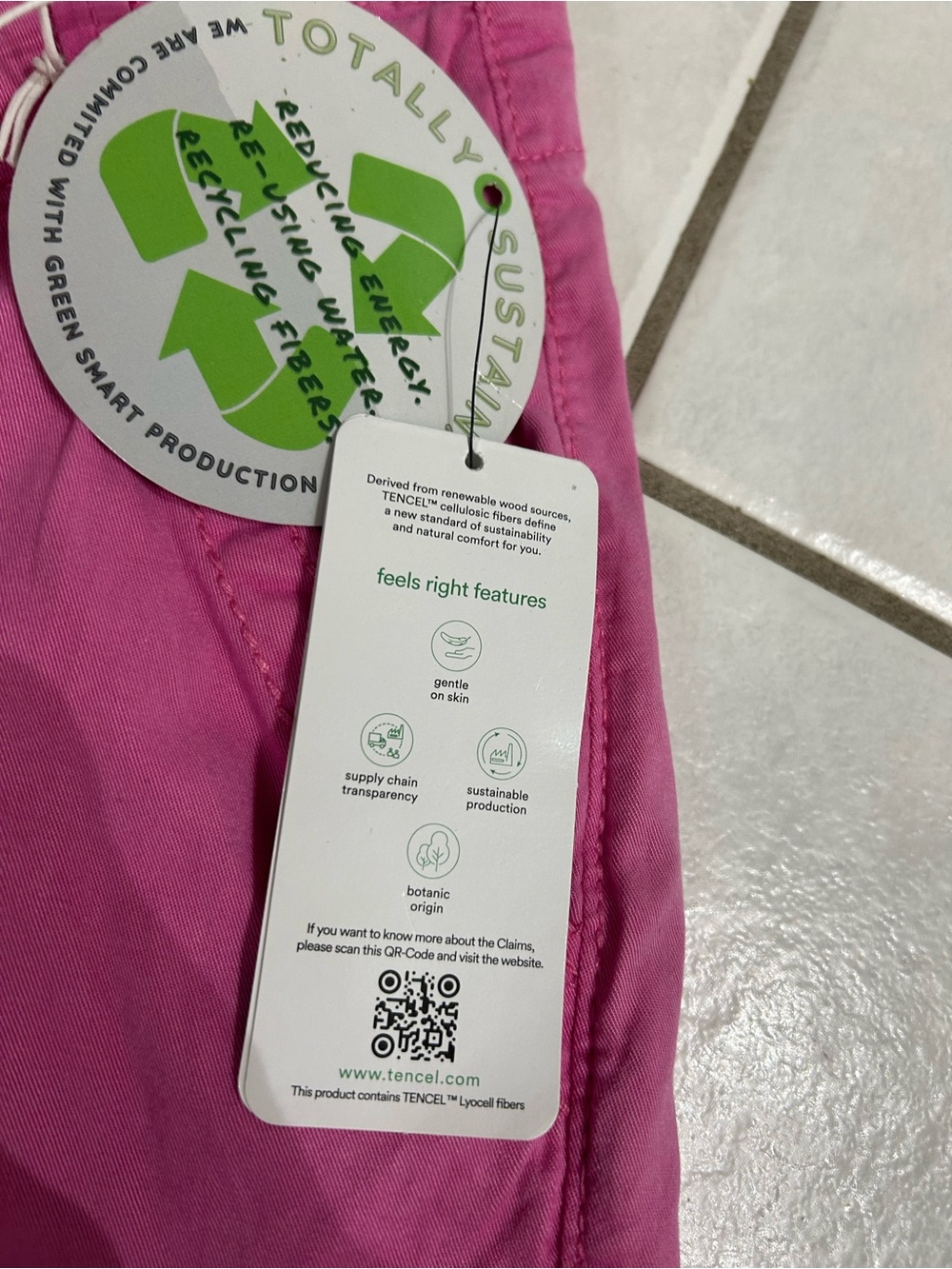 Women’s Cargo Tie-Waist Pants in Hot Pink - Picture 8 of 9